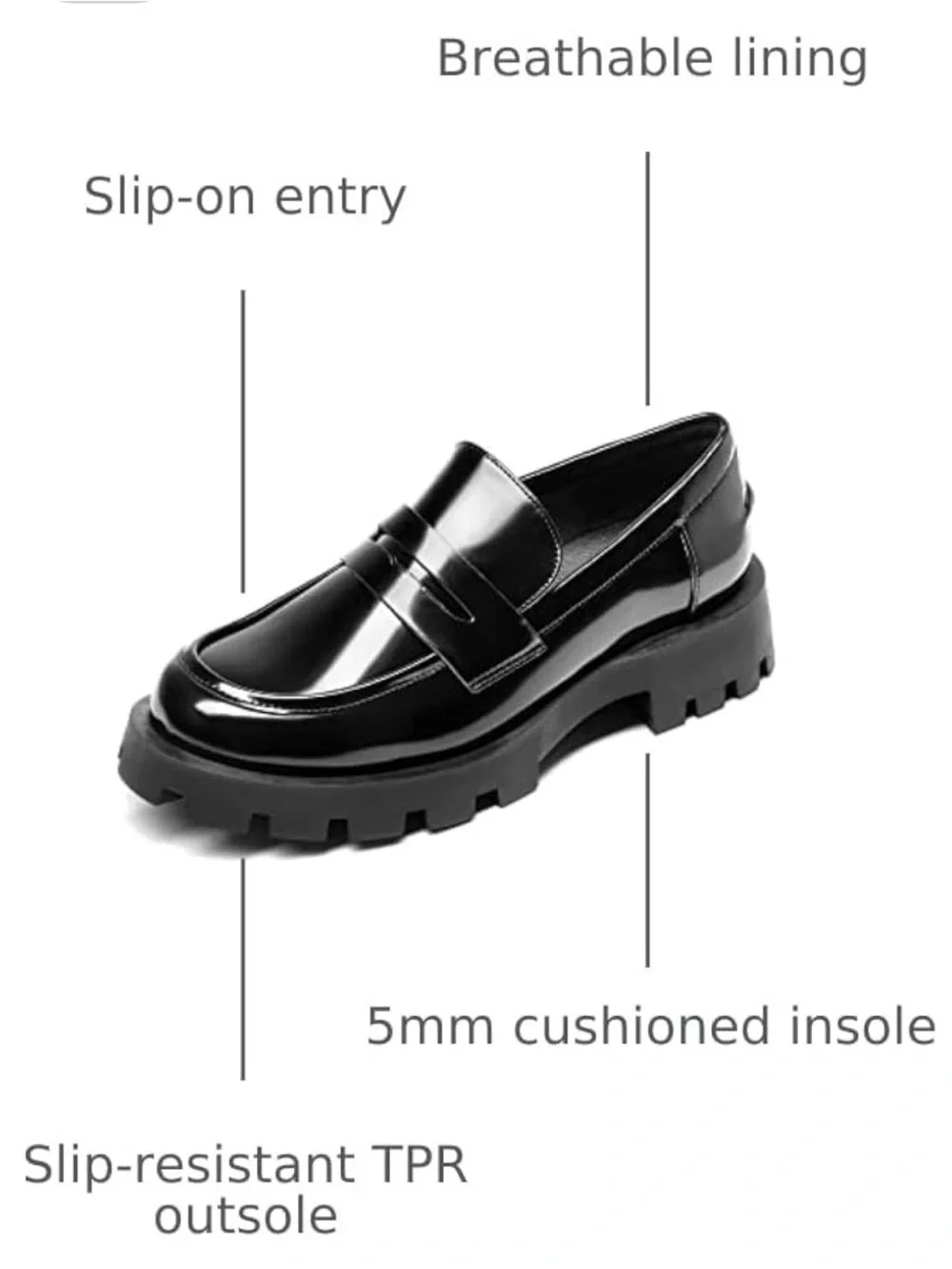 Dream Pairs Women's Loafers Slip On Platform Chunky Bussiness Casual